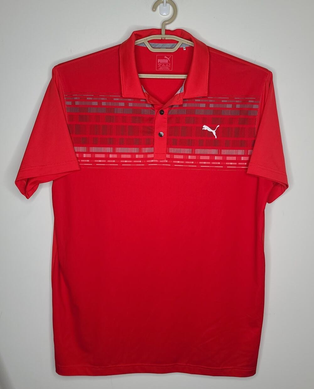Puma Dry Cell red short sleeve polo shirt - large